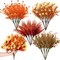 16 Bundles Fall Thanksgiving Artificial Flowers for Outdoor Décor – Fake Mums, Eucalyptus, Maple Leaves & Berry Stems (15 in, Autumn Arrangement)